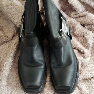 Black Leather Harley Davidson Riding Boots